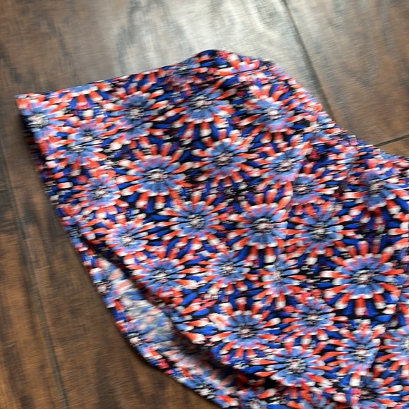 Promod Blue/Red Floral One Shoulder Ruffle Front Dress - Picture 5 of 11